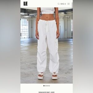 Local European Ivory Parachute Pants